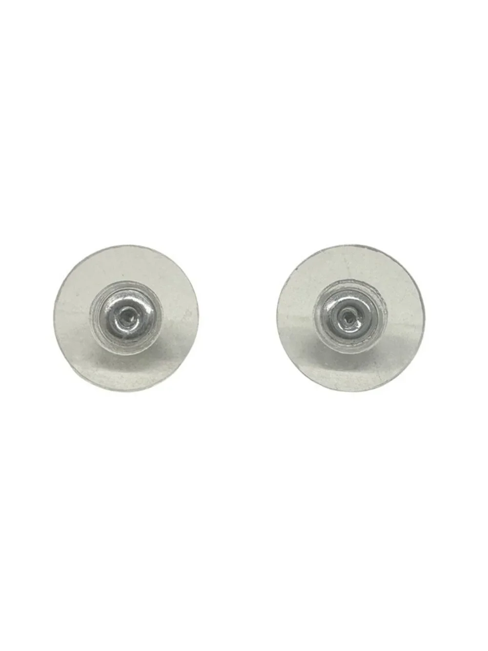 Chanel Earrings Rhinestone CC Logo Silver Small